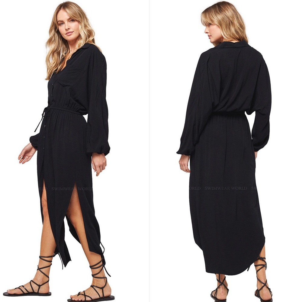 NWT | Revolve x L*Space | Logan Midi Dress in Black | Sz S